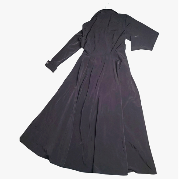 Vintage Newport News Y2K Elegant Flowy Tailored Event Cocktails Party Wrap Dress - Picture 11 of 13